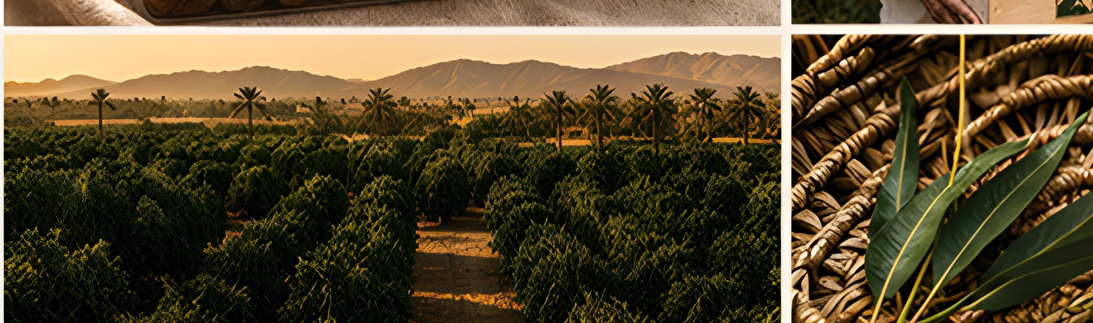 Palm grove at sunset, AAL-Aziz Farm